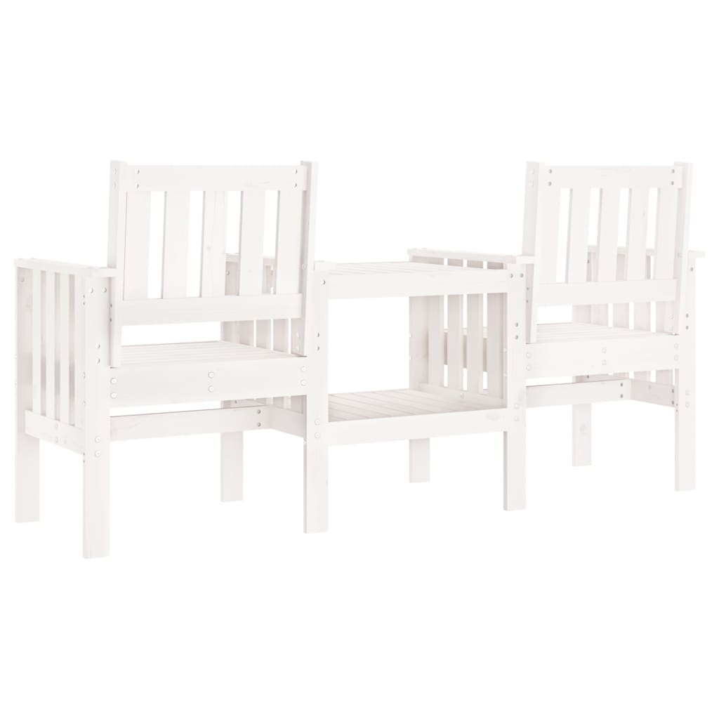 Panca da giardino con tavolo a 2 posti in legno massello di pino bianco