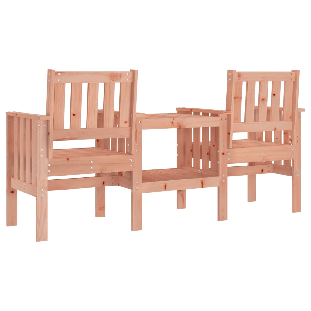 Garden bench with 2 solid wooden wooden table of Douglas