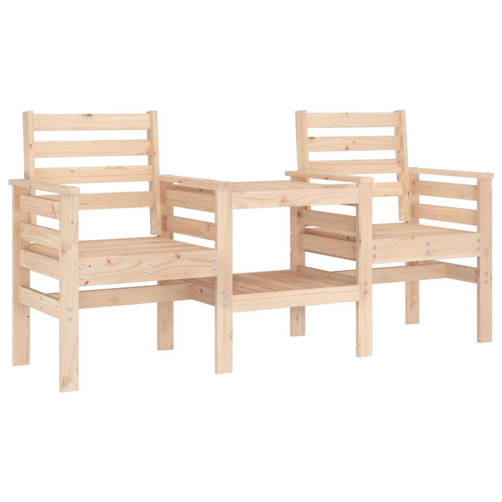 Panca da giardino con tavolo a 2 posti in legno massello di pino