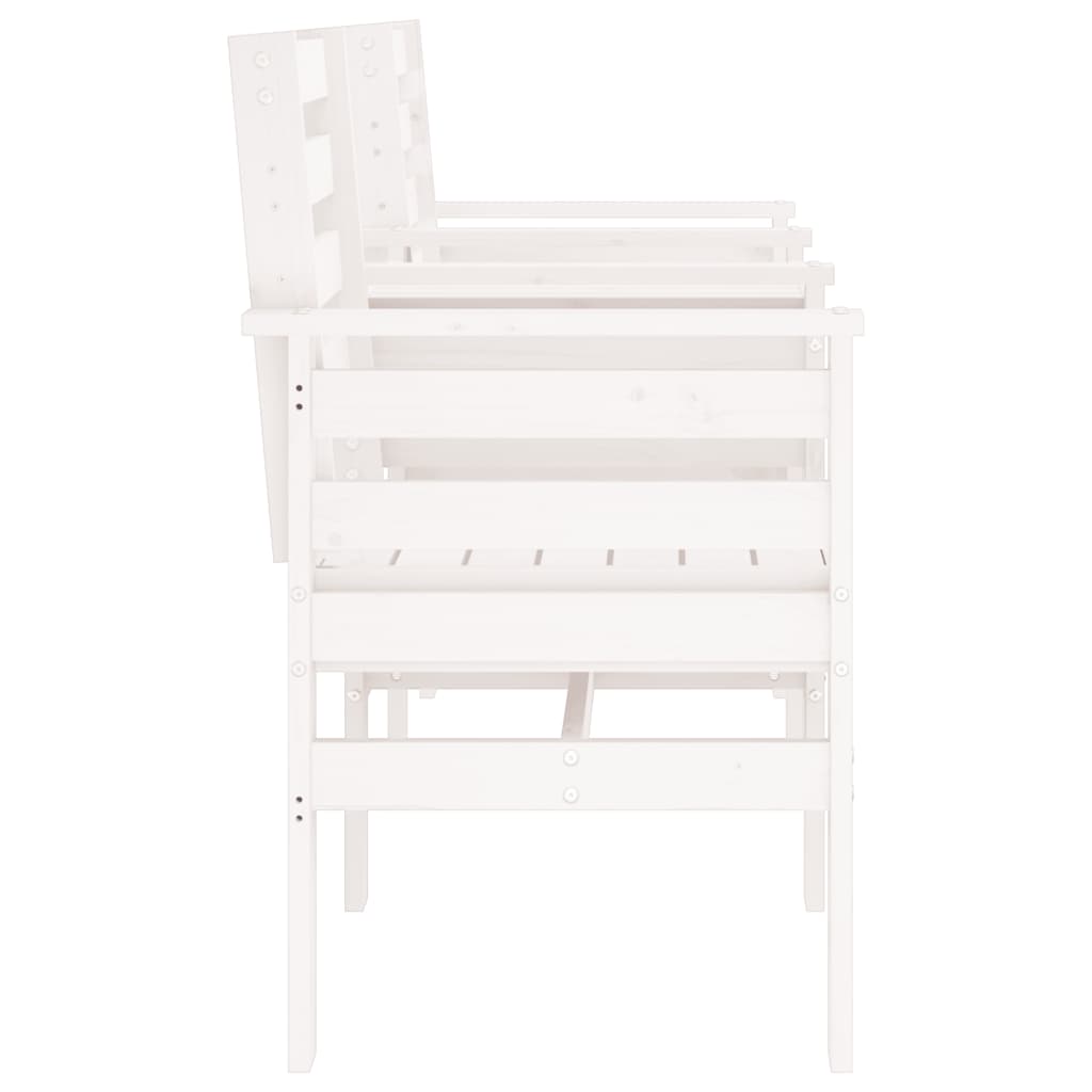 Garden bench with 2 -seater White Wood Solid Pine Wood