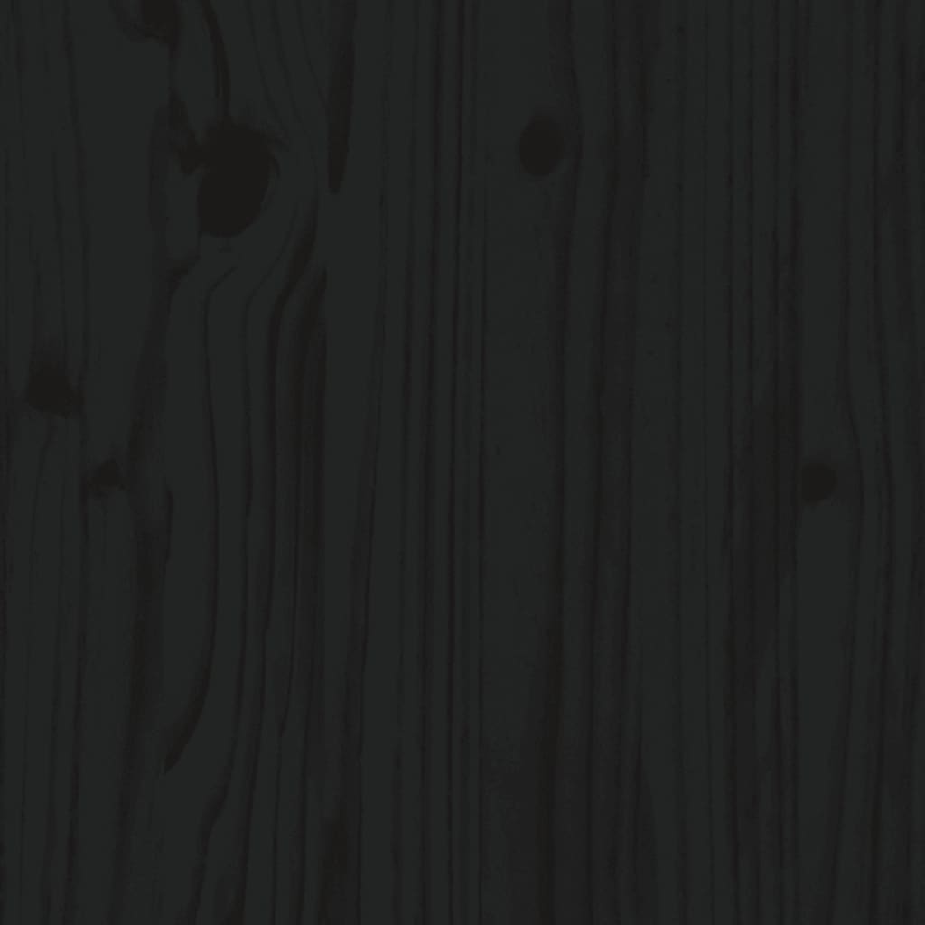 Bank mit schwarzen Pflanzgefäßen 180x36x63 cm Festkieferholz