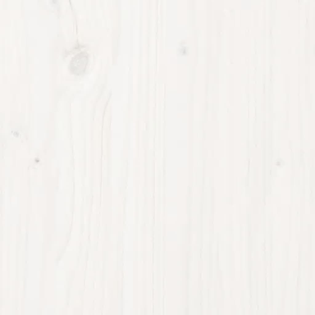 Bank mit weißen Pflanzgefäßen 184,5 x 39,5 x 56,5 cm Festkieferholz