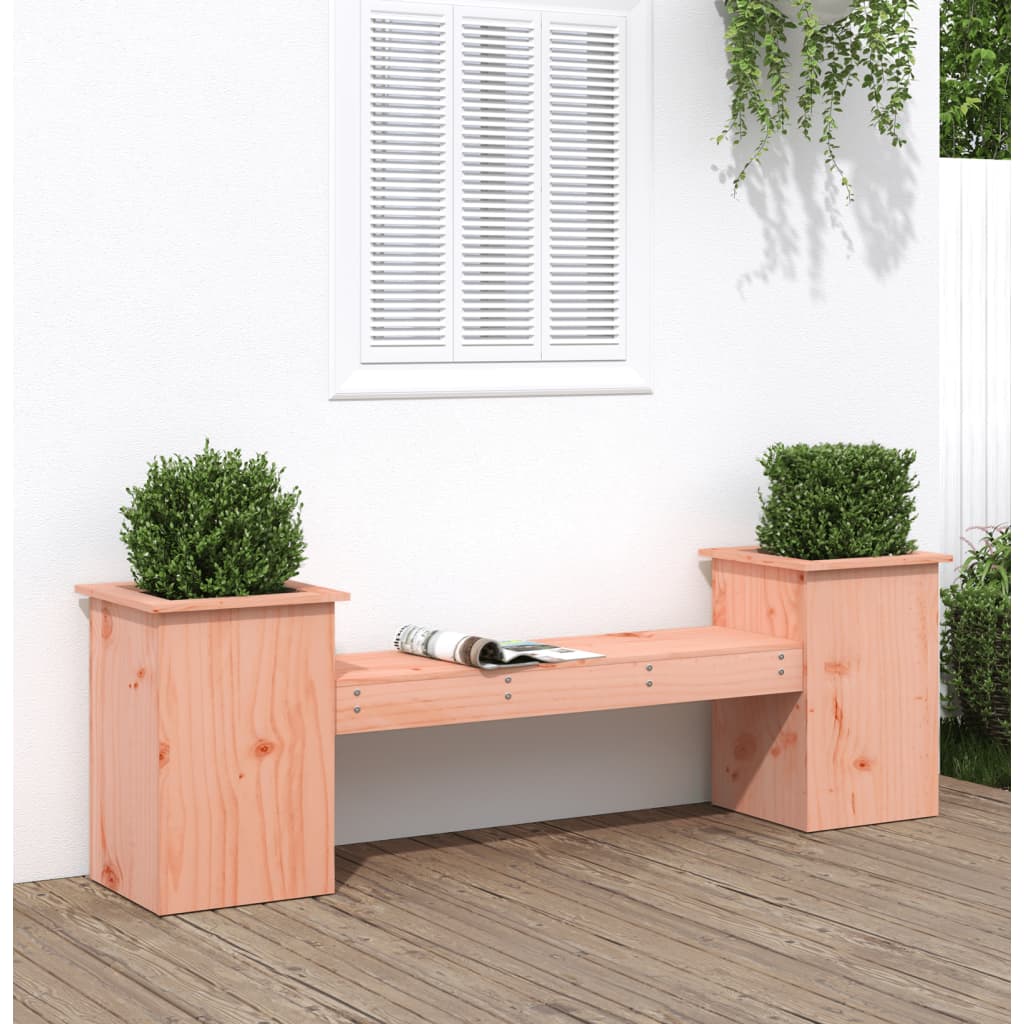 Bench with planters 184.5x39,5x56.5cm solid wood of Douglas