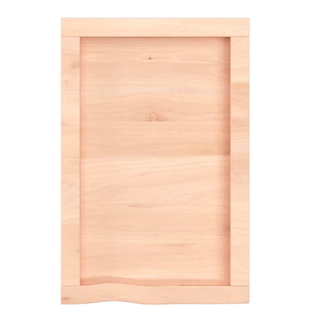 Mensola a muro 40x60x(2-4) cm in legno massello di rovere non trattato