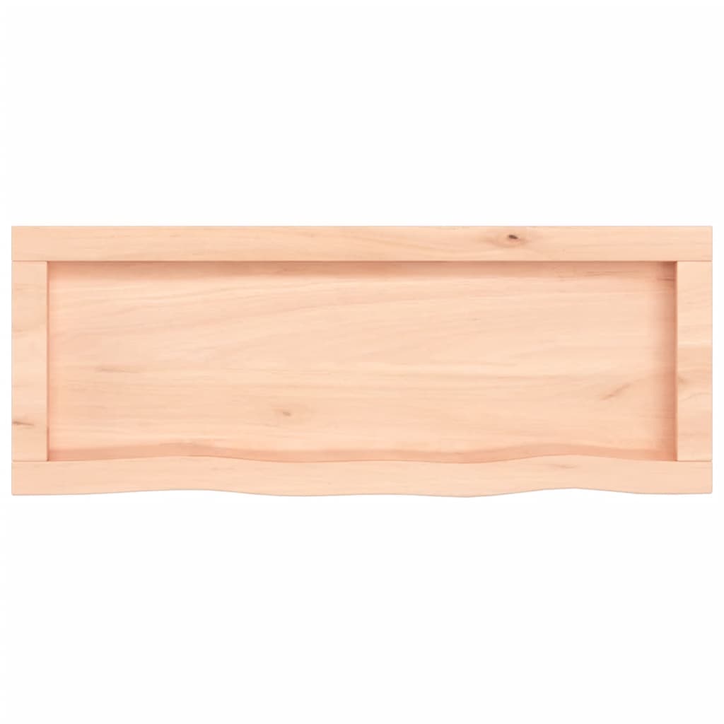 Mensola a muro 80x30x(2-4) cm in legno massello di rovere non trattato