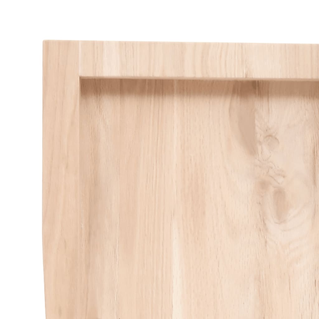 Mensola a muro 80x30x(2-4) cm in legno massello di rovere non trattato