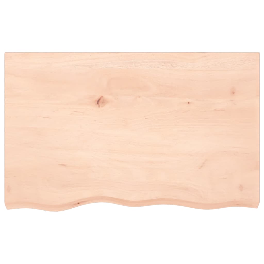 Mensola a muro 80x50x(2-6) cm in legno massello di rovere non trattato