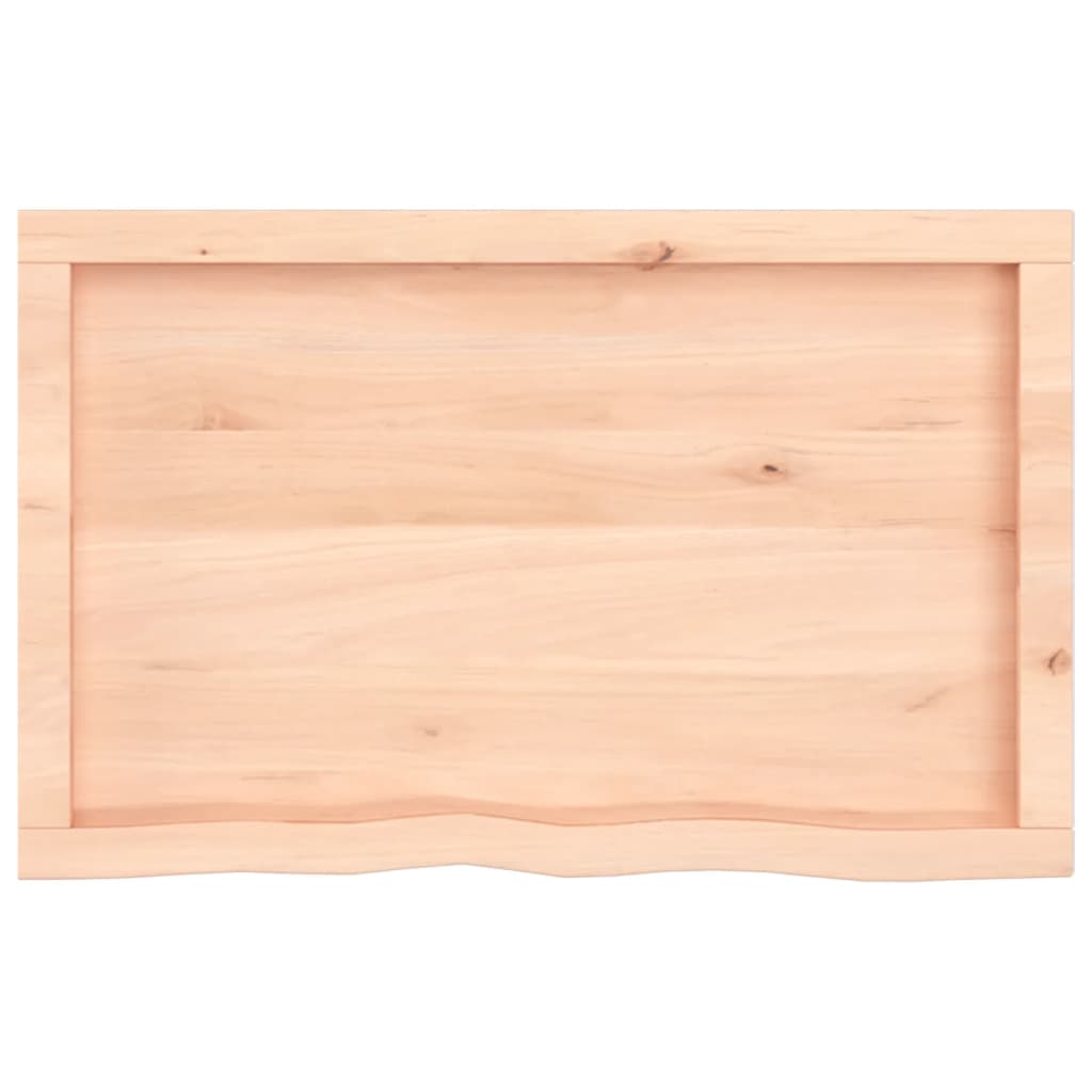 Mensola a muro 80x50x(2-6) cm in legno massello di rovere non trattato