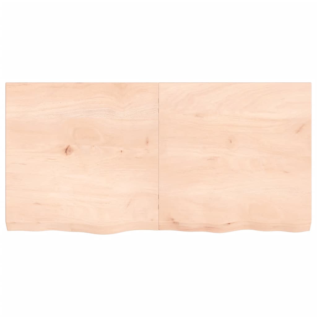 Mensola a muro 120x60x(2-6) cm in legno massello di rovere non trattato