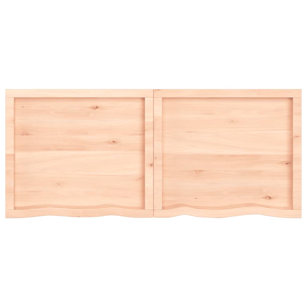 Mensola a muro 140x60x(2-4) cm in legno massello di rovere non trattato