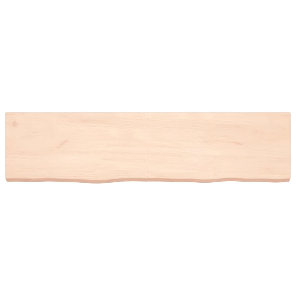 Mensola a muro 160x40x(2-6) cm in legno massello di rovere non trattato