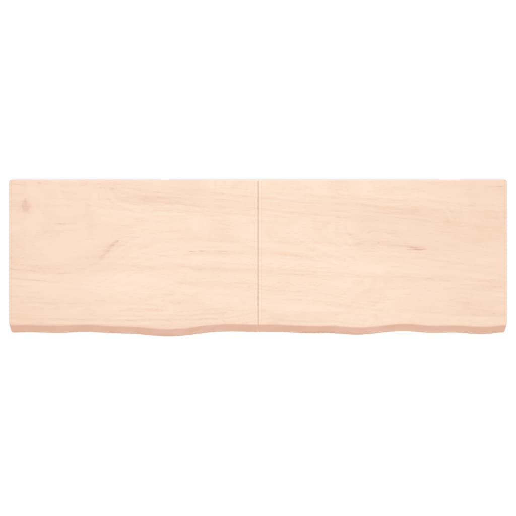Mensola a muro 160x50x(2-6) cm in legno massello di rovere non trattato