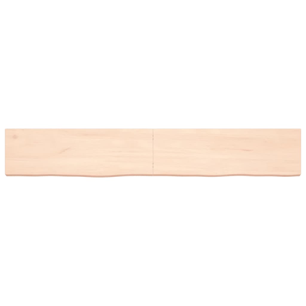 Mensola a muro 180x30x(2-6) cm in legno massello di rovere non trattato