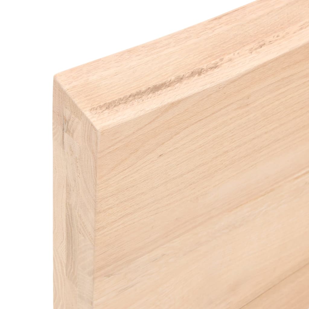 Mensola a muro 180x30x(2-6) cm in legno massello di rovere non trattato