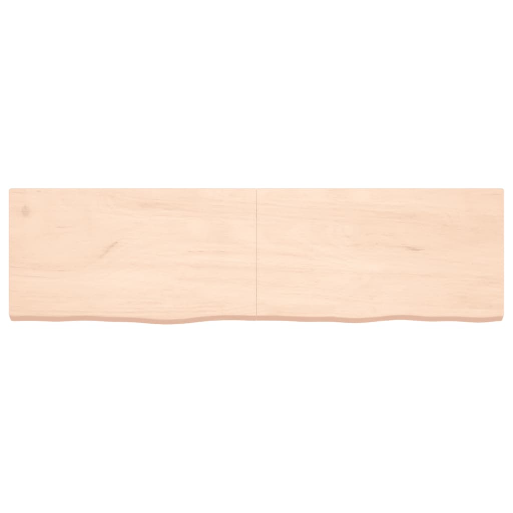 Mensola a muro 180x50x(2-6) cm in legno massello di rovere non trattato