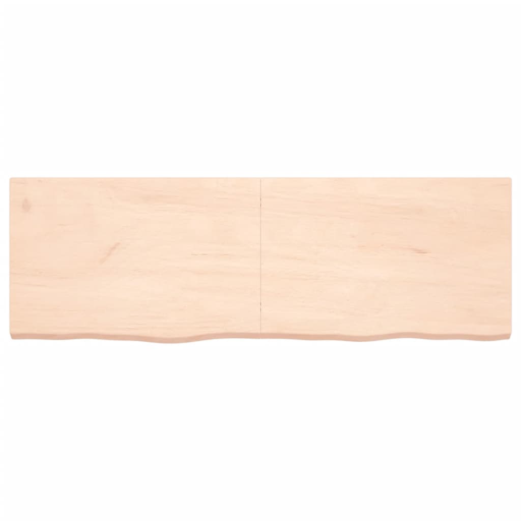 Mensola a muro 180x60x(2-6) cm in legno massello di rovere non trattato