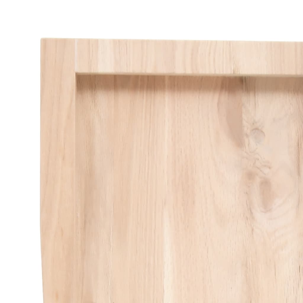 Mensola a muro 200x30x(2-4) cm in legno massello di rovere non trattato