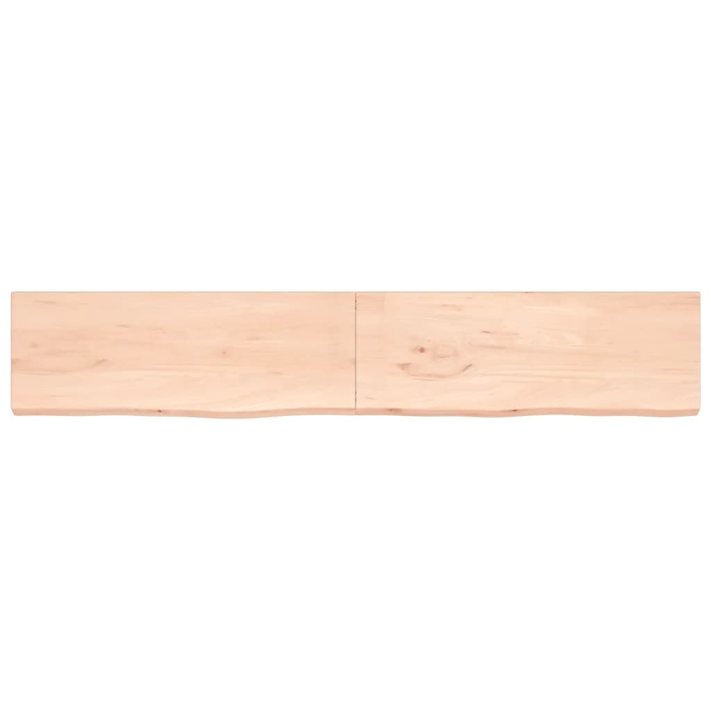 Mensola a muro 220x40x(2-4) cm in legno massello di rovere non trattato