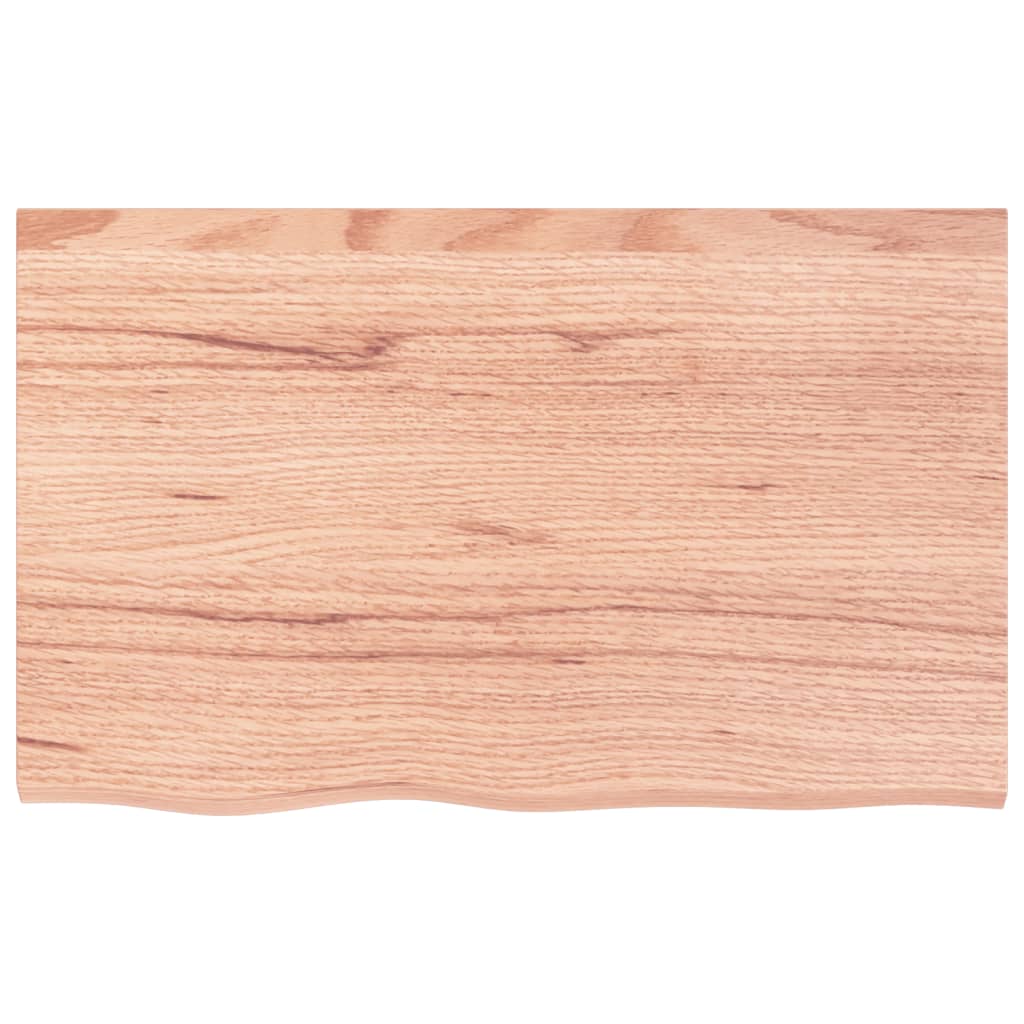 Light brown wall shelf 80x50x2 cm Massive oak wood treated