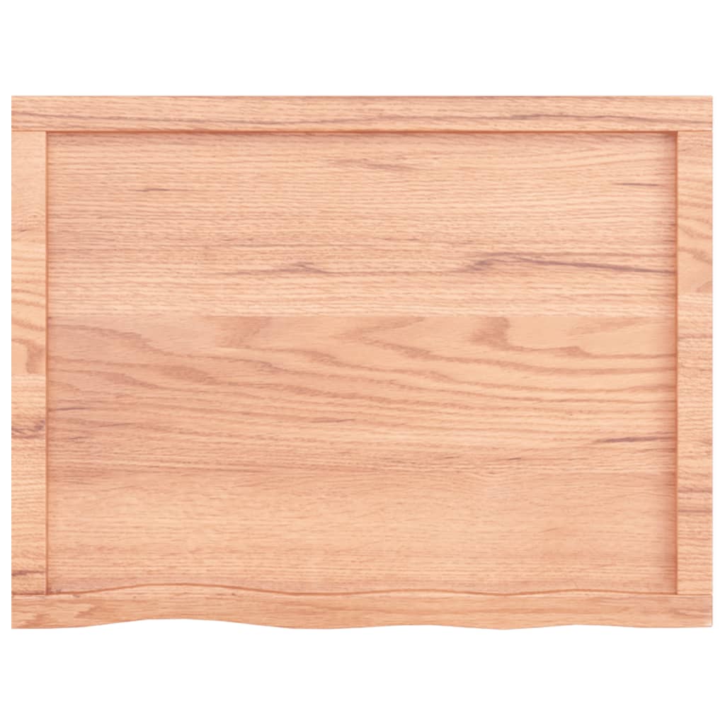 Mensola da parete marrone chiaro in legno massello di rovere trattato