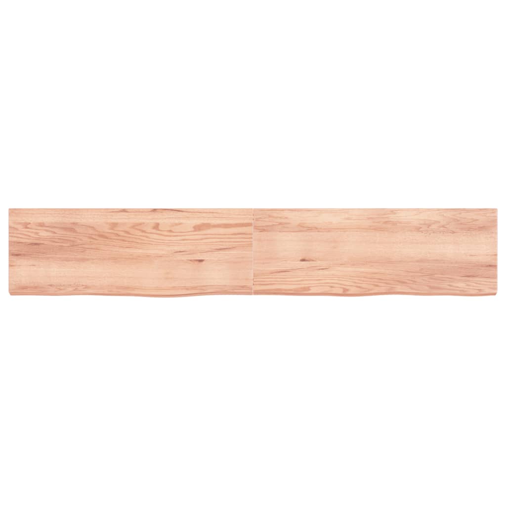 Mensola da parete marrone chiaro in legno massello di rovere trattato