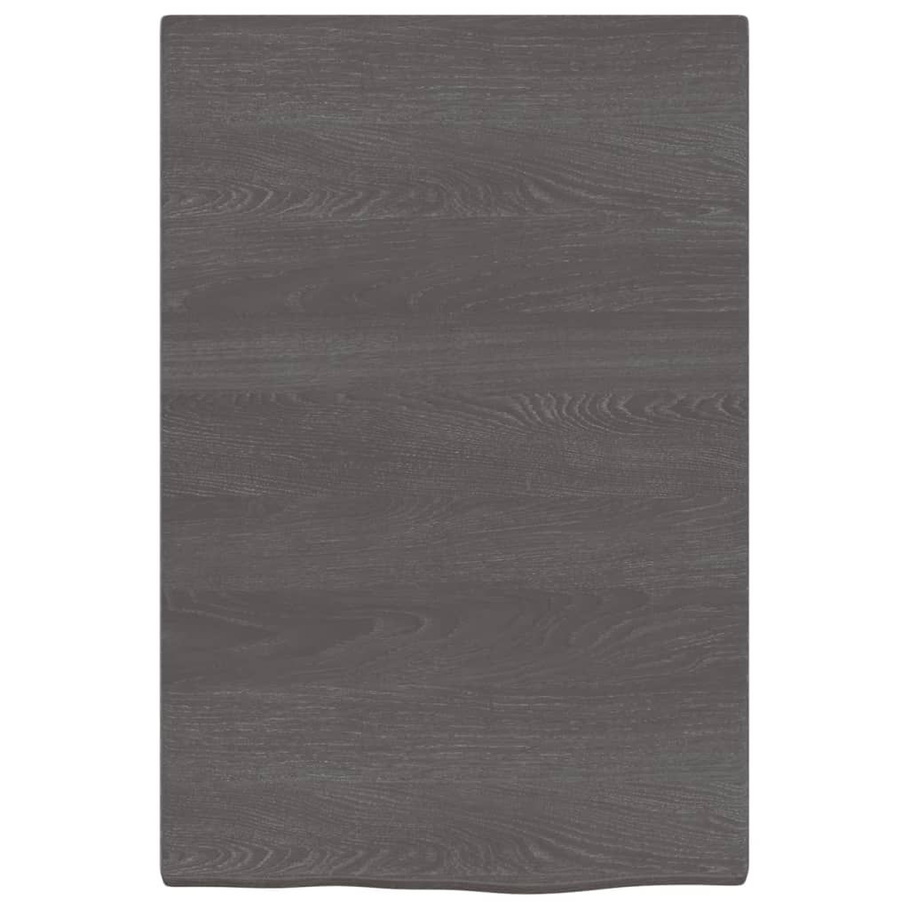 Dark brown wall shelf 40x60x2 cm solid oak wood treated