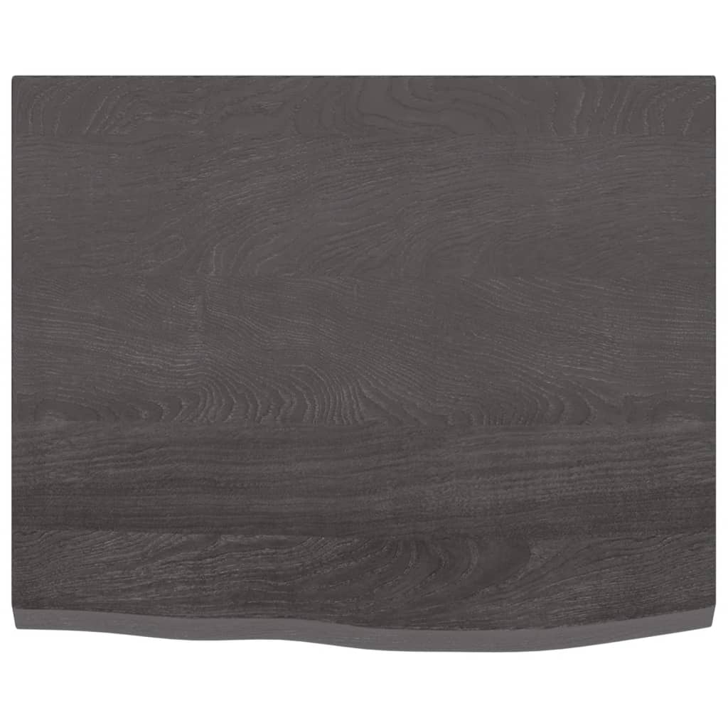 Dark brown wall shelf 60x50x2 cm Massive oak wood treated