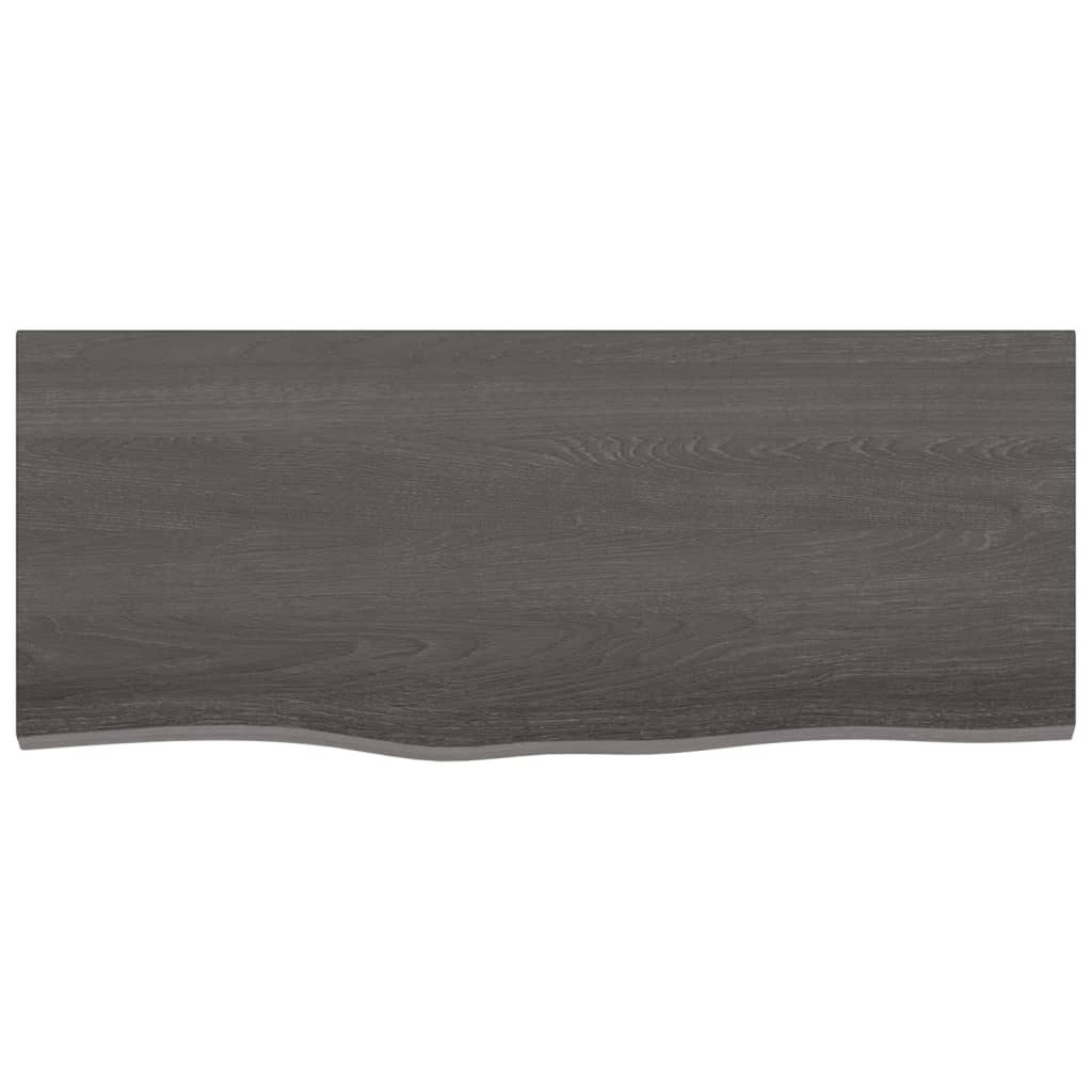Dark brown wall shelf 100x40x2cm Massive oak wood treated