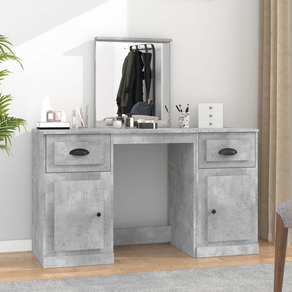 Hairdressing with gray concrete mirror 130x50x132.5 cm