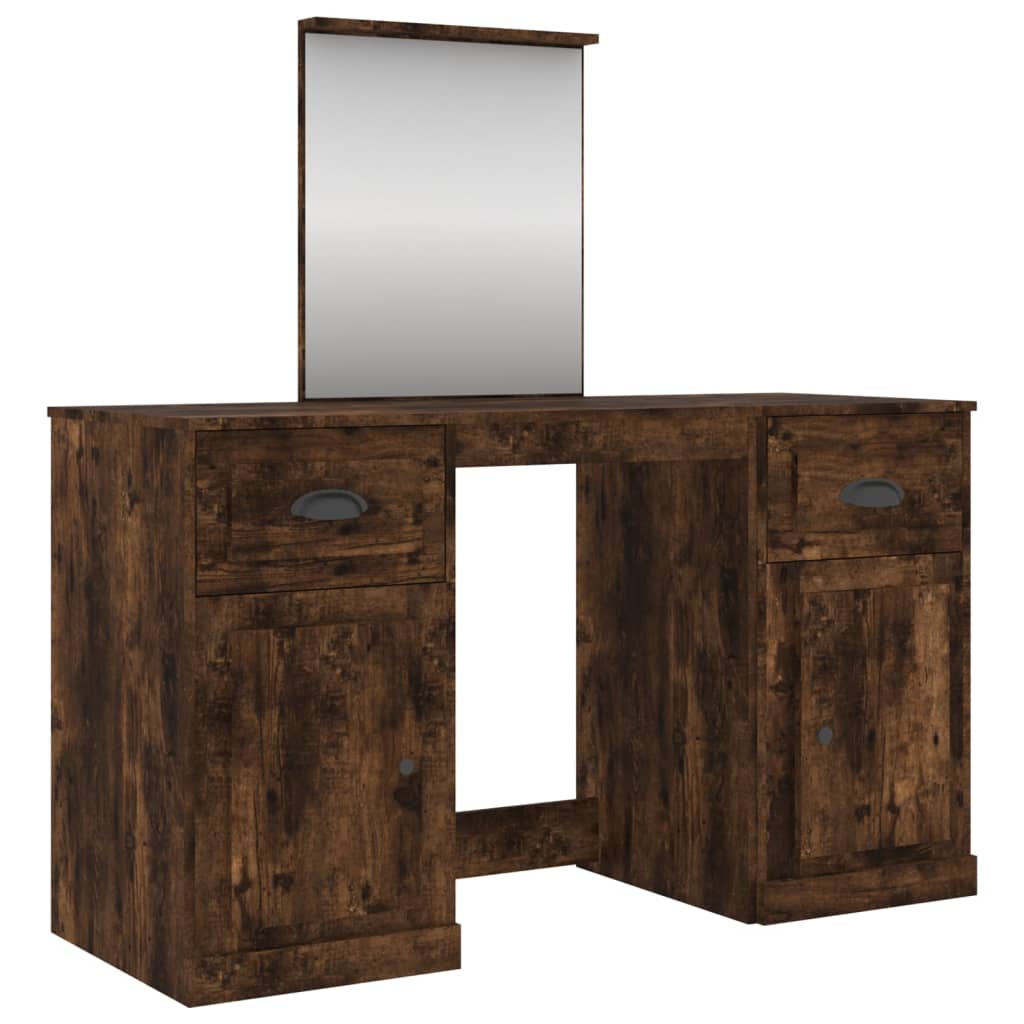 Dimpler with smoked oak mirror 130x50x132.5 cm