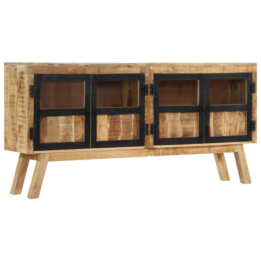 Brown and black buffet 160x30x76 cm solid mango wood