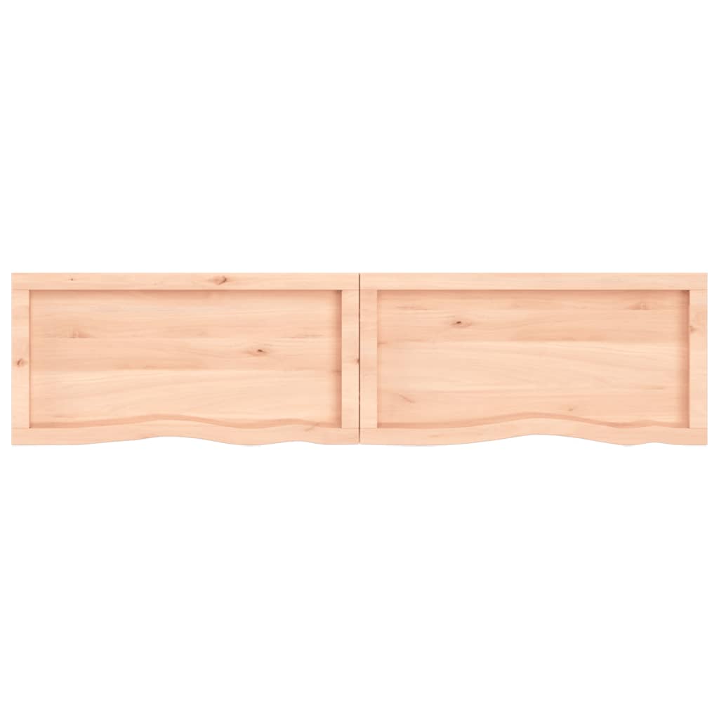 Piano tavolo 160x40x(2-6) cm in legno massello di rovere non trattato