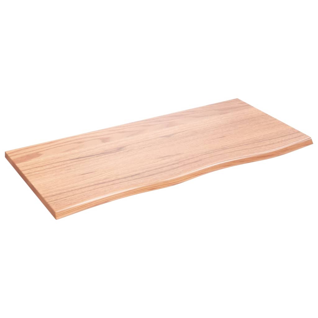 Hellbrauner Tisch Tisch 100x50x2 cm Holz behandelt Eiche