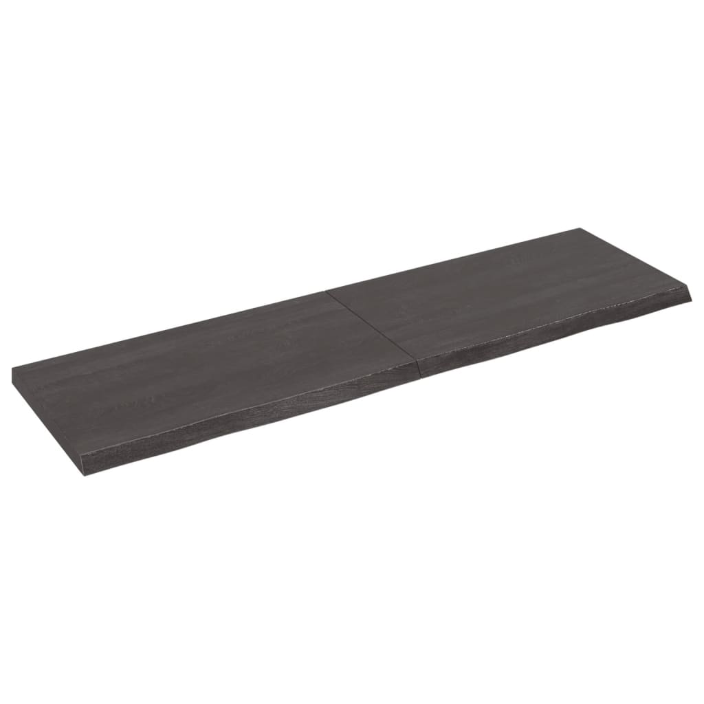 Dark gray table top solid oak wood treated