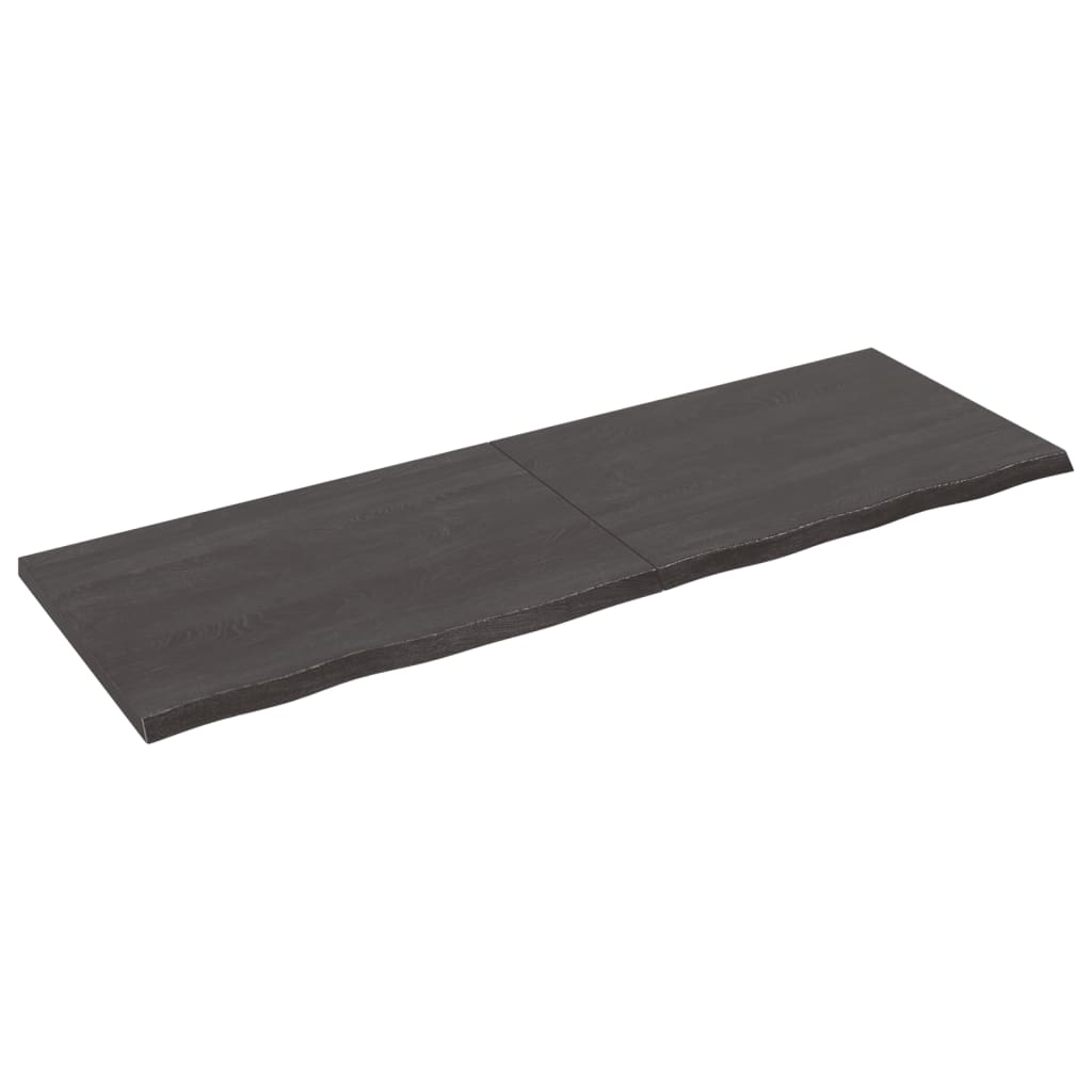 Dark gray table top solid oak wood treated