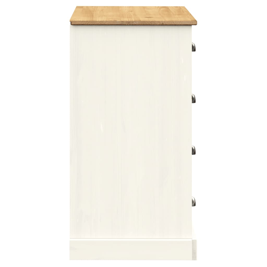 Buffet avec tiroirs VIGO 113x40x75 cm blanc bois massif de pin