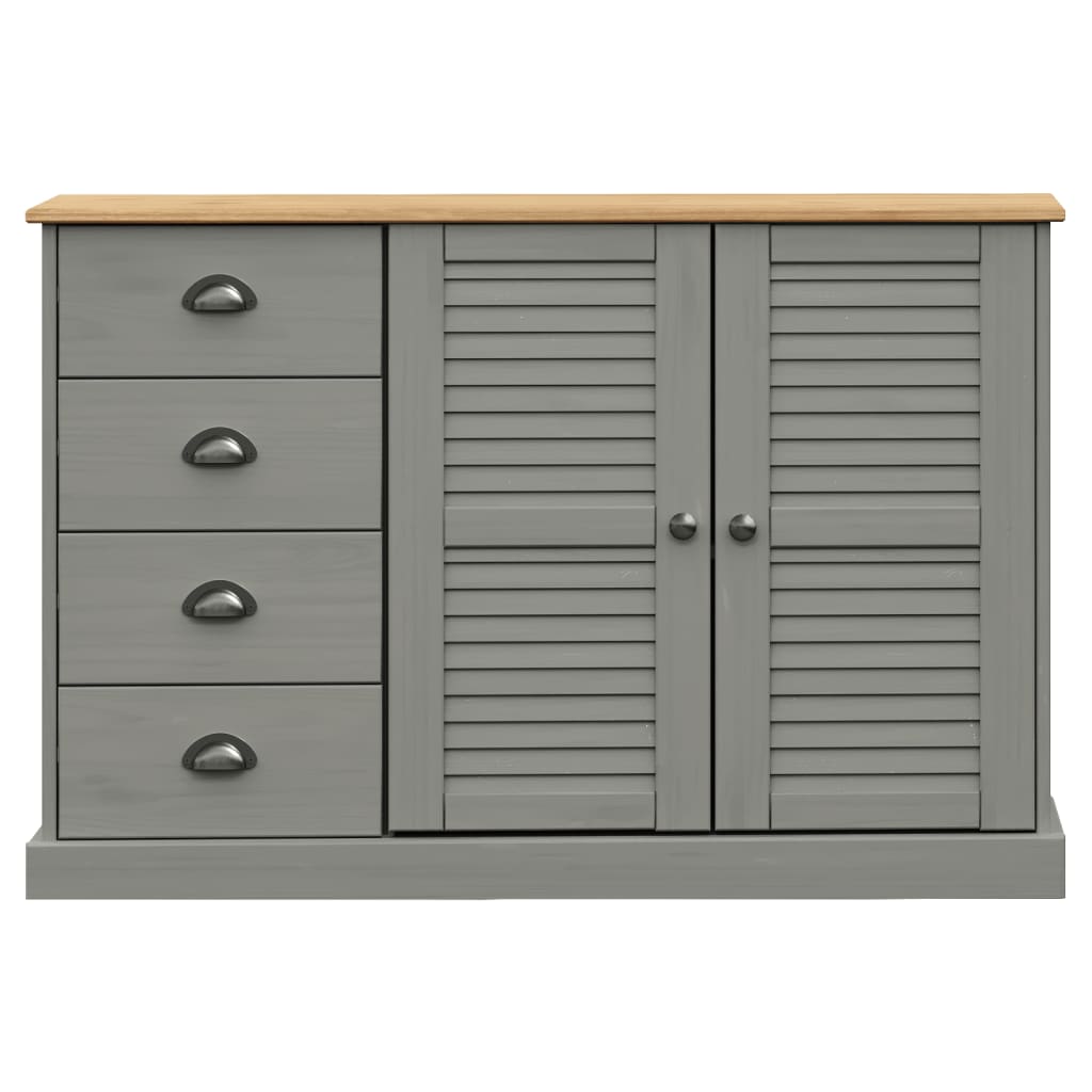 Buffet with vigo drawers 113x40x75 cm Gray Solid Pin Wood