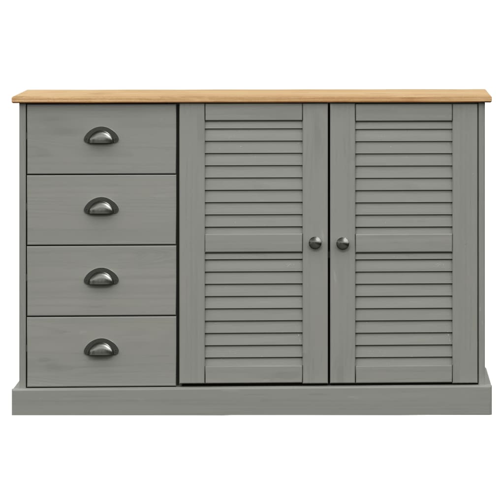 Credenza con cassetti VIGO 113x40x75 cm in legno massello di pino grigio