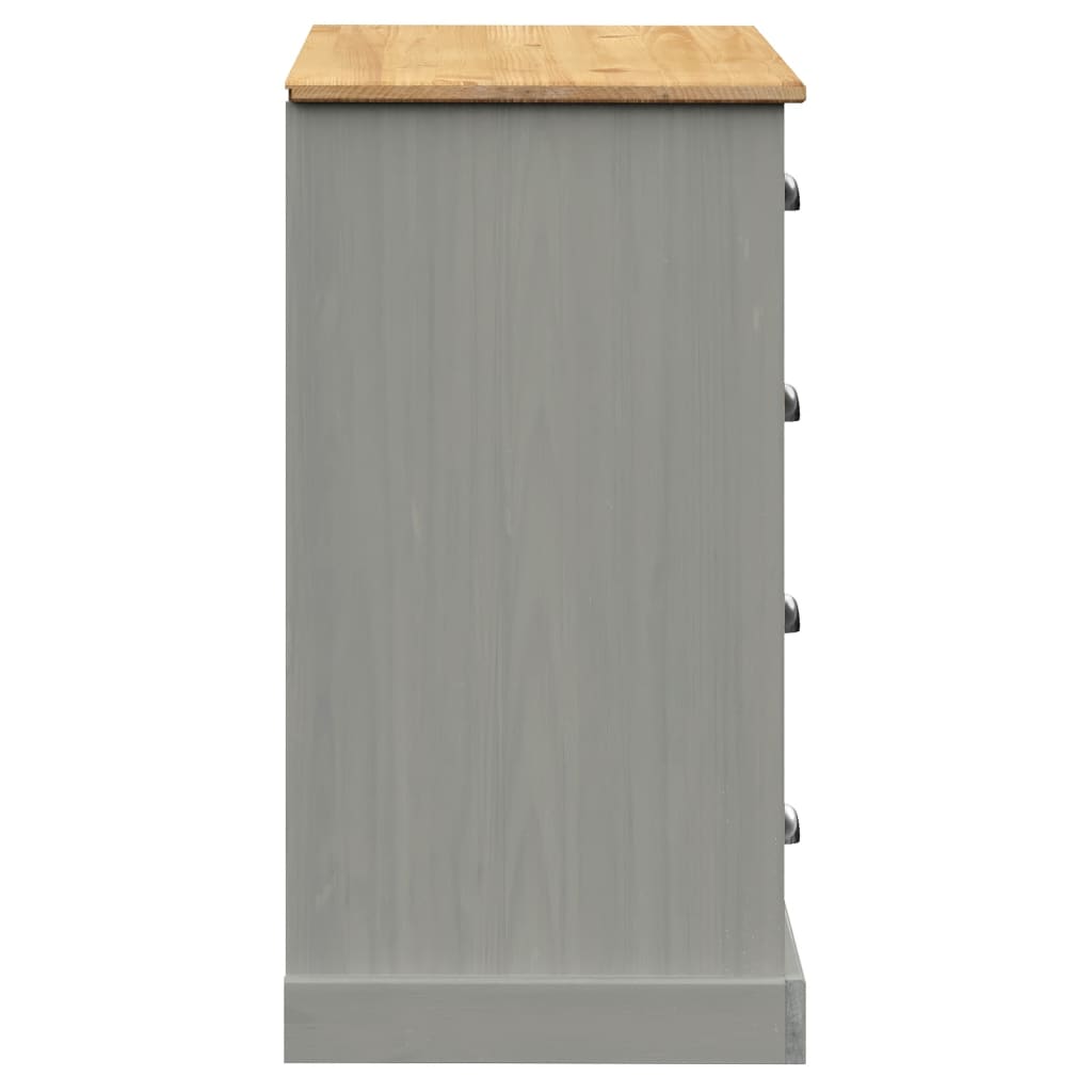 Buffet with vigo drawers 113x40x75 cm Gray Solid Pin Wood