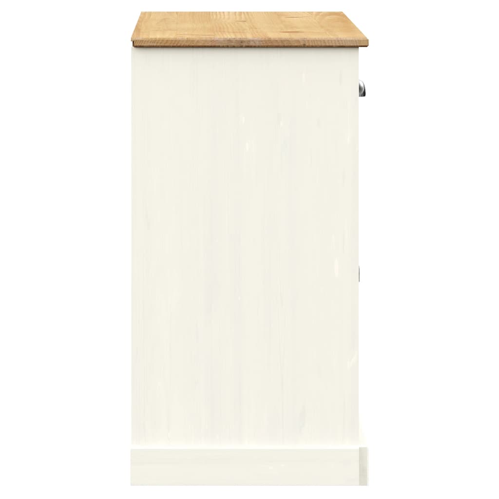 Buffet avec tiroirs VIGO 113x40x75 cm blanc bois massif de pin