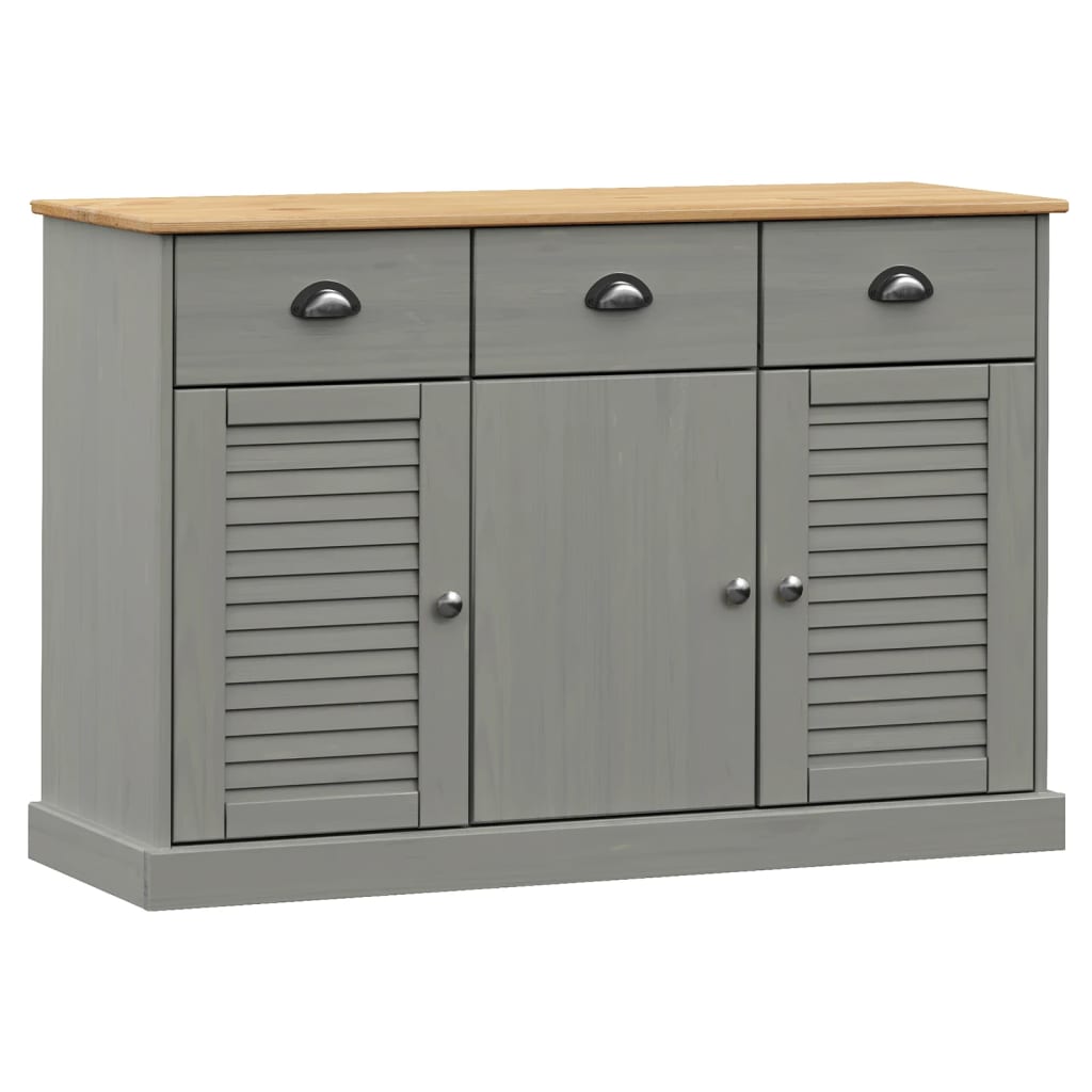 Buffet with vigo drawers 113x40x75 cm Gray Solid Pin Wood