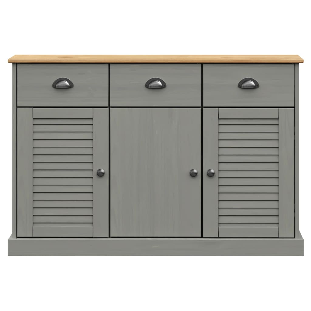 Buffet with vigo drawers 113x40x75 cm Gray Solid Pin Wood