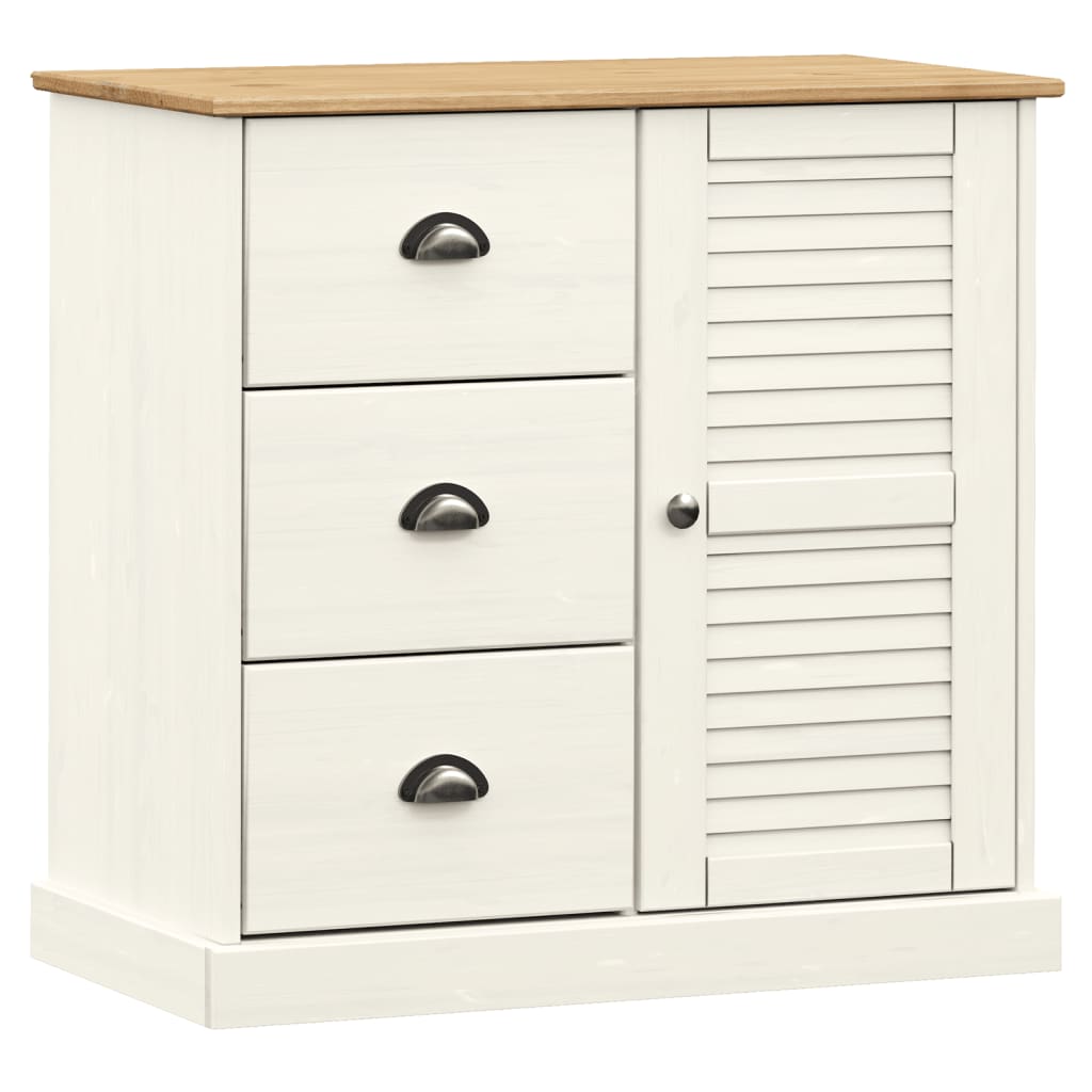 Buffet with VIGO drawers 78x40x75 cm White Solid Pin Wood
