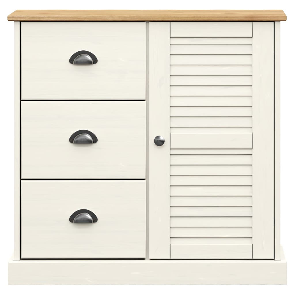 Buffet with VIGO drawers 78x40x75 cm White Solid Pin Wood
