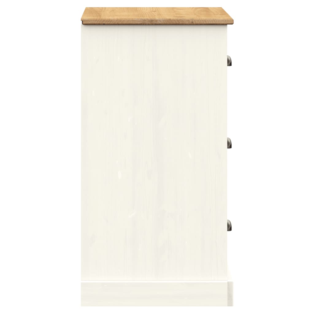 Buffet avec tiroirs VIGO 78x40x75 cm blanc bois massif de pin