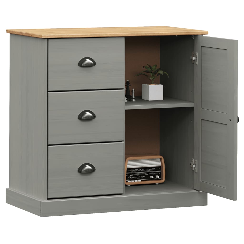 Buffet with vigo drawers 78x40x75 cm Gray solid wood of pine