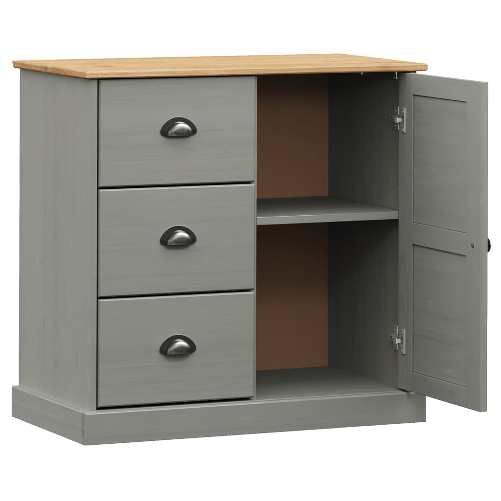 Buffet with vigo drawers 78x40x75 cm Gray solid wood of pine