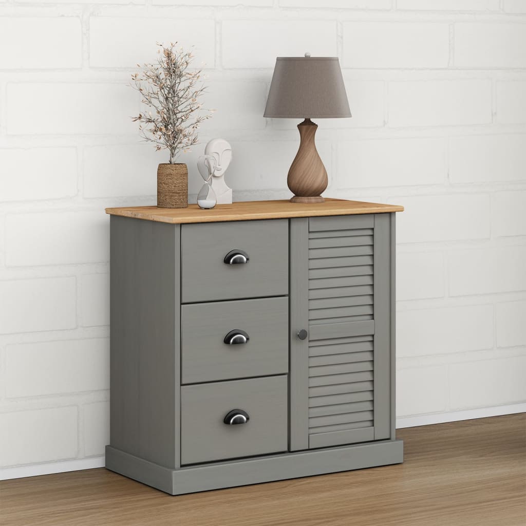 Buffet with vigo drawers 78x40x75 cm Gray solid wood of pine