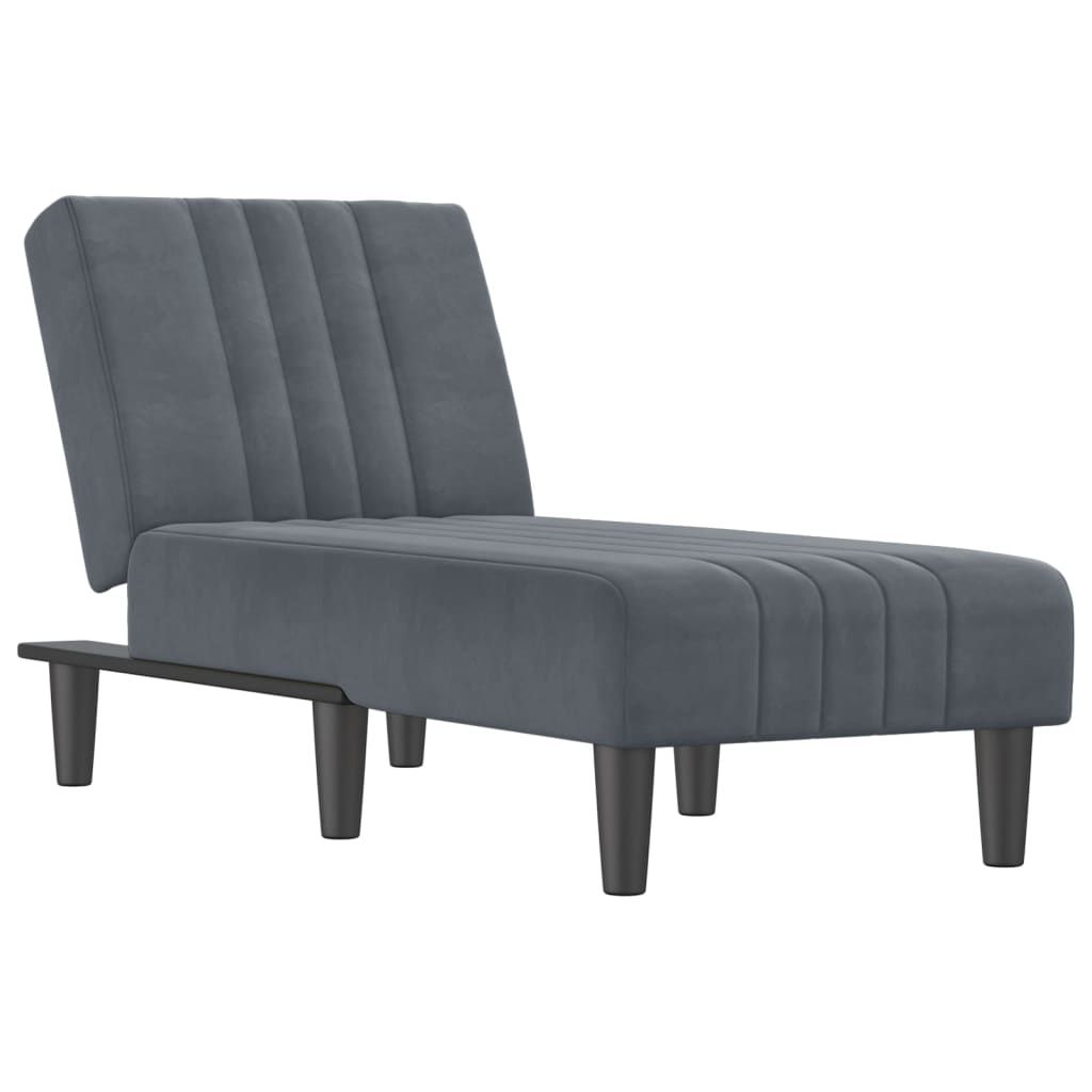 Velvet dark long gray chair
