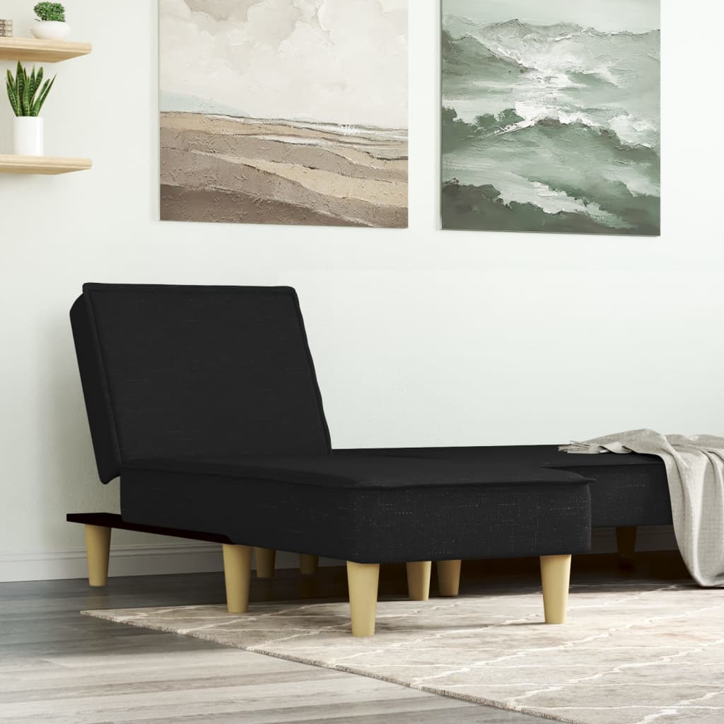 Long black fabric chair